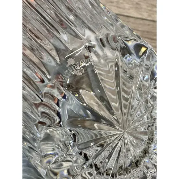 Waterford Carina Pattern Oval Vase Heavy Crystal Glass Bowl L7.75xH5.75xW4.5”
